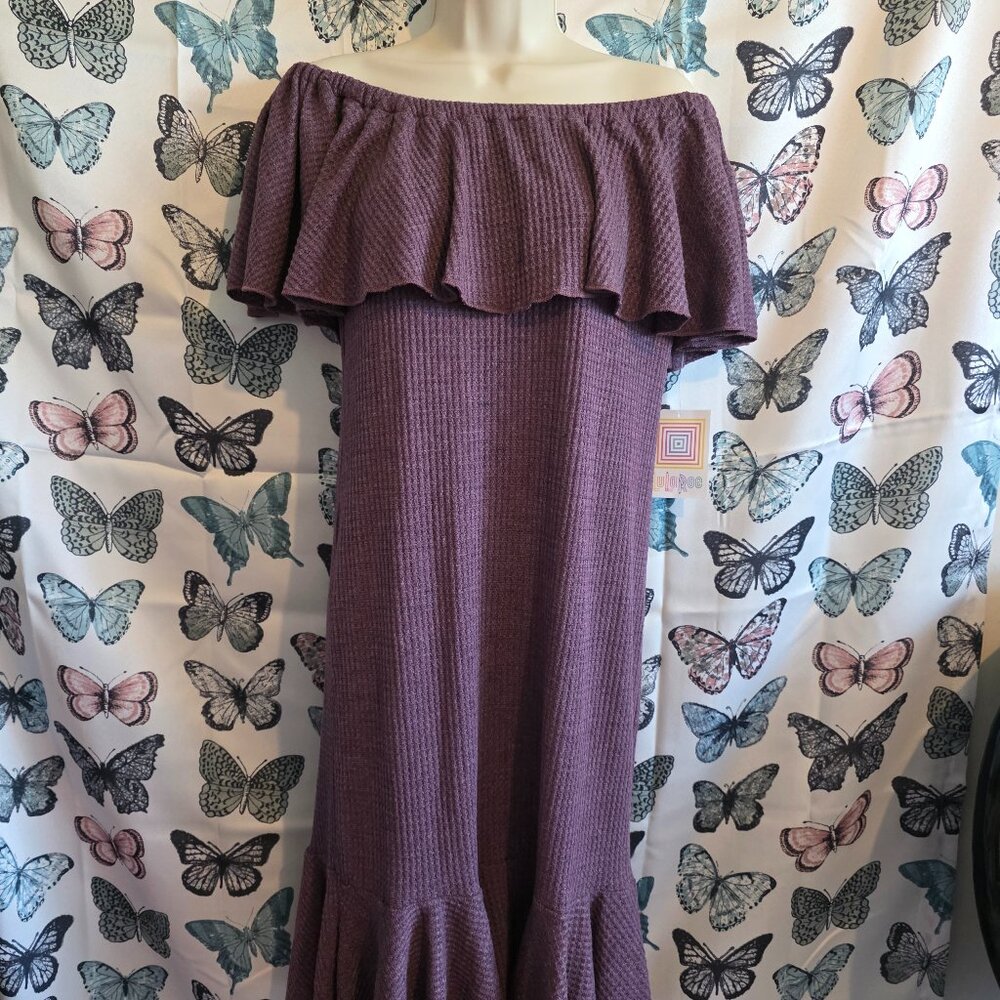 LuLaRoe Plum Ruffle Cici Dress NWT